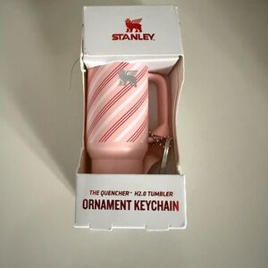 Stanley Pink and White Tumbler Keychain